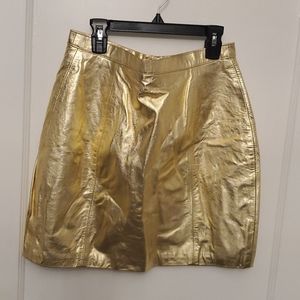 Gold leather skirt